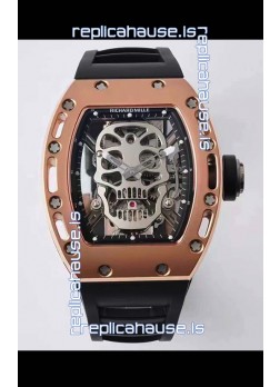 Richard Mille RM052 Skull Genuine Tourbillon Edition Watch in Rose Gold Casing