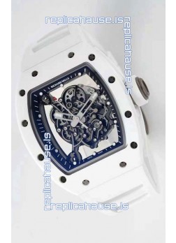 Richard Mille RM055 Ceramic Casing 1:1 Mirror Replica Watch in White Strap 