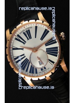 Roger Dubuis Excalibur RDDBEX0587 Pink Gold Steel White Dial Swiss Replica Watch