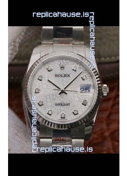 Rolex Datejust 36MM Cal.3135 Movement Swiss Replica Watch in 904L Steel Casing in White Dial