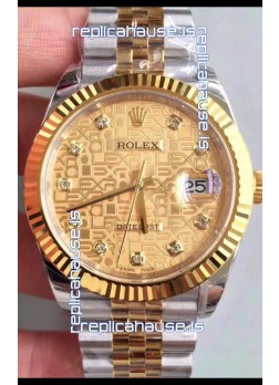 Rolex Datejust 41MM Cal.3135 Movement Swiss Replica Watch in 904L Steel Two Tone Casing Computer Dial