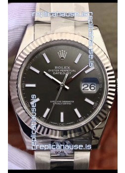 Rolex Datejust 41MM Cal.3135 Movement Swiss Replica Watch in 904L Steel Casing Grey Dial