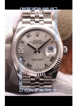 Rolex Datejust 36MM Cal.3135 Movement Swiss Replica Watch in 904L Steel Grey Dial 