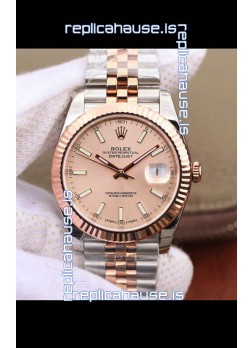 Rolex Datejust 41MM Cal.3135 Movement Swiss Replica Watch in 904L Steel Two Tone Champange Dial