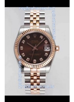 Rolex Datejust 31MM Cal.3135 Movement Swiss Replica Brown Dial Jubilee Strap - Ultimate 904L Steel Watch
