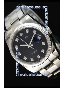 Rolex Datejust 36MM Cal.3135 Movement Swiss Replica Watch in Black Printed Dial