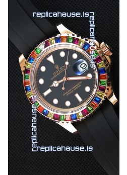 Rolex Yachtmaster 116695 Everose Gold Diamonds  1:1 Ultimate Mirror Replica Watch