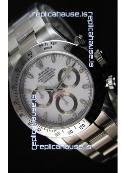 Rolex Cosmograph Daytona 116520 White Dial Original Cal.4130 Movement - Ultimate 904L Steel Watch 