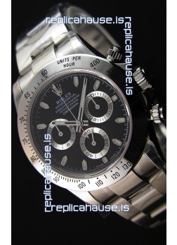 Rolex Cosmograph Daytona 116520 Black Dial Original Cal.4130 Movement - Ultimate 904L Steel Watch 