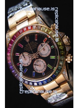 Rolex Cosmograph Daytona 116595RBOW Rose Gold 1:1 Mirror Cal.4130 Movement - Ultimate 904L Steel Watch