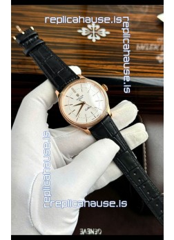 Rolex Cellini Date Ref#50505 Replica 1:1 Mirror Rose Gold Steel White Dial Watch 