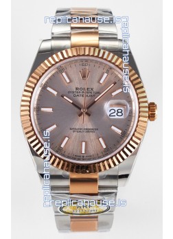 Rolex Super Clone Datejust ETA 3235 Movement 41MM Two Tone Rose Gold Plating and Dial Watch