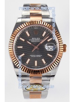 Rolex Super Clone Datejust ETA 3235 Movement 41MM Two Tone Rose Gold Plating Fluted Dial Watch