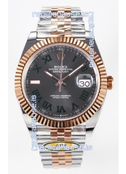 Rolex Super Clone Datejust ETA 3235 Movement 41MM Two Tone Rose Gold Plating Roman Dial Watch