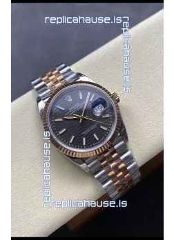 Rolex Super Clone Datejust ETA 3235 Movement 36MM Two Tone Yellow Gold Grey Fluted Dial Watch
