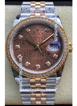 Rolex Datejust 126281 36MM Swiss Replica in 904L Steel in Brown Dial 1:1 Mirror Replica