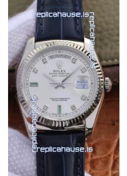 Rolex Day Date 904L Steel Casing Watch in Steel Dial 36MM - 1:1 Mirror Quality 