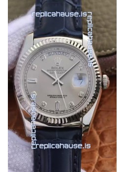 Rolex Day Date 904L Steel Casing Watch in Grey Dial 36MM - 1:1 Mirror Quality 