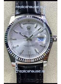 Rolex Day Date 904L Steel Casing Watch in Steel Dial 36MM - 1:1 Mirror Quality 
