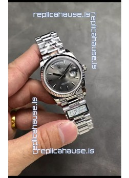 Rolex Day Date Super Clone Stainless Steel Grey Dial Watch 36MM - 1:1 Mirror Quality