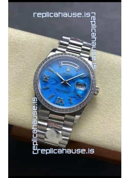 Rolex Day Date Turquoise Set 18K Stainless Steel Watch 36MM - 1:1 Mirror Replica Watch 