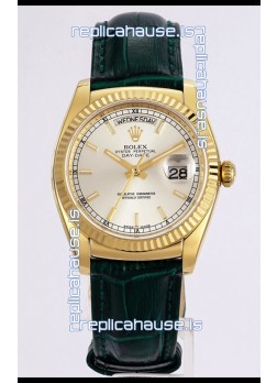 Rolex Day Date Yellow Gold 904L Steel Casing Watch in Steel Dial 36MM - 1:1 Mirror Quality