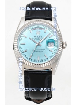 Rolex Day Date 904L Steel Casing Watch in Ice Blue Dial 36MM - 1:1 Mirror Quality
