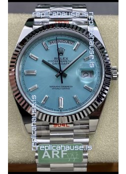 Rolex Day Date 904L Stainless Steel Tiffany Blue Stick Dial Watch 40MM - 1:1 Mirror Quality