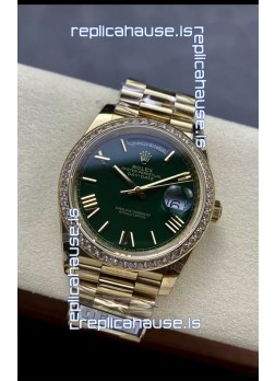 Rolex Day Date Presidential 18K Rose Gold Watch 40MM - Olive Green Dial 1:1 Mirror Quality