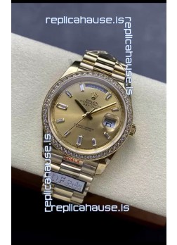 Rolex Day Date 40MM 1:1 Rose Gold in Gold Dial 1:1 Mirror Replica Watch
