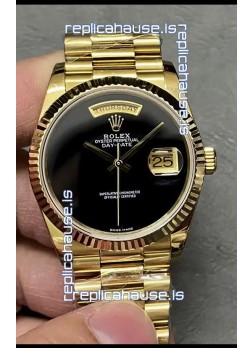 Rolex Day Date Presidential 18K Yellow Gold Watch 36MM - Black Dial 1:1 Mirror Quality
