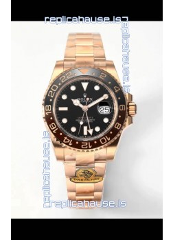 Rolex GMT Masters II Super Clone Root Beer 126711CHNR Rose Black Dial Swiss Replica Watch 