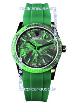 Rolex Milgauss DiW Green Carbon Casing Watch - ETA2836 Automatic Movement in Green Strap 