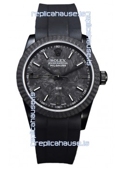 Rolex Milgauss DiW Black Carbon Casing Watch - ETA2836 Automatic Movement in Black Strap 