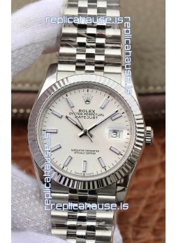 Rolex Datejust 36MM ETA-3135 Movement Swiss Replica in 904L Steel in White Dial 