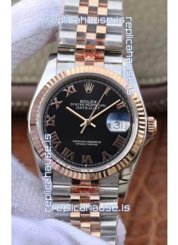 Rolex Datejust 36MM ETA-3135 Movement Swiss Replica in 904L Two Tone Roman Dial