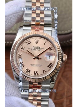 Rolex Datejust 36MM ETA-3135 Movement Swiss Replica in 904L Two Tone Champange Dial