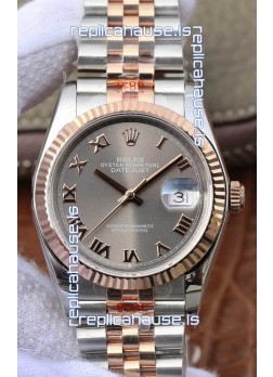 Rolex Datejust 36MM ETA-3135 Movement Swiss Replica in 904L Two Tone Grey Dial
