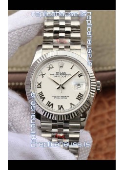 Rolex Datejust 36MM ETA-3135 Movement Swiss Replica in 904L Steel in Black Dial 