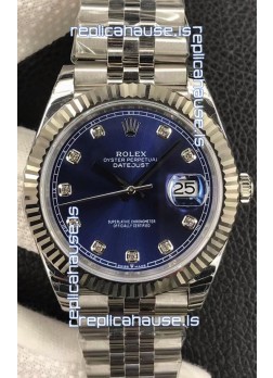 Rolex Datejust 36MM ETA-3135 Movement Swiss Replica in 904L Steel in Blue Dial 