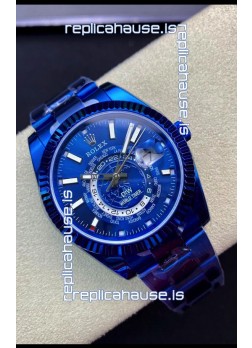 Rolex SkyDweller Swiss Watch in Blue PVD Coated Case - DIW Edition Blue Dial