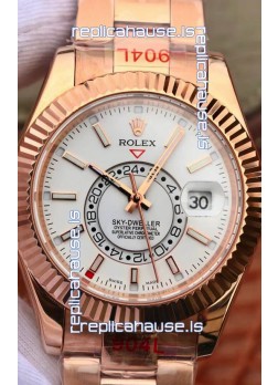Rolex Sky-Dweller Everose Gold Oyster 42MM 1:1 Mirror Replica Watch 