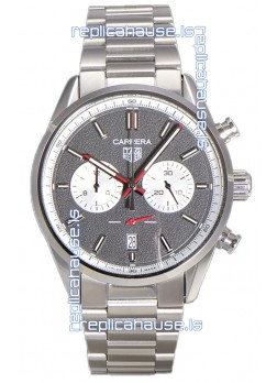 Tag Heuer Carrera Chronograph 43 Swiss Quartz Replica Watch Grey Dial Steel Strap