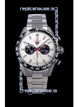 Tag Heuer Carrera Swiss Quartz Movement Replica Watch in White Dial - Stainless Steel Strap