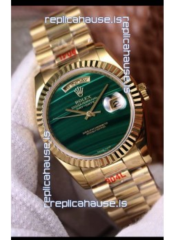 Rolex Day Date 18238 Presidential 18K Yellow Gold Watch 36MM - Malachite Dial 1:1 Mirror Quality Watch 