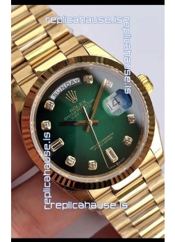 Rolex Day Date 128238 Presidential 18K Yellow Gold Watch 36MM - Green Dial 1:1 Mirror Quality Watch