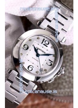Pasha De Cartier 1:1 Mirror Quality Automatic Swiss Replica Watch 32MM - Steel Dial
