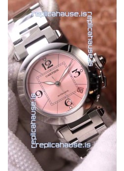 Pasha De Cartier 1:1 Mirror Quality Automatic Swiss Replica Watch 32MM - Pink Dial