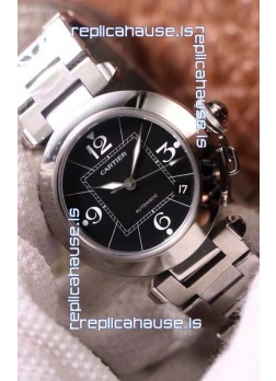 Pasha De Cartier 1:1 Mirror Quality Automatic Swiss Replica Watch 32MM - Black Dial