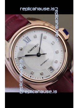Cle De Cartier Automatic Swiss Replica Watch in Rose Gold Casing - 35MM